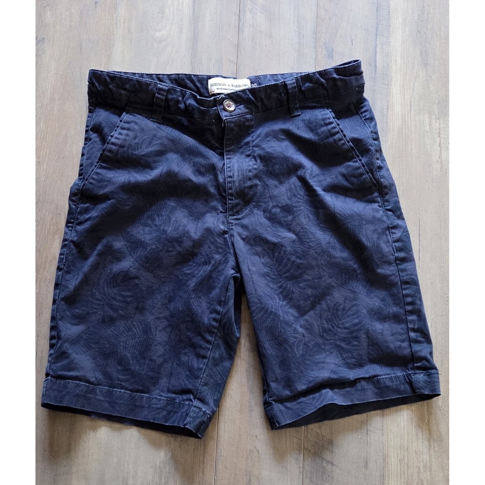 Hudson & Barrow Gentleman's Outfitters Navy Blue Shorts W/ Palm Leaves Men 30
